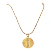 Light luxury vertical diamond lotus pattern pendant, snake bone chain, stainless steel collarbone chain, simple and niche high-end basic style, layered with gold jewelry Item Picture